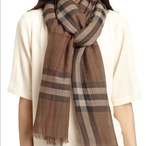 Burberry giant checked gauze scarf